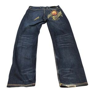 Coogi Jeans Mens 38x35 Blue Denim Embroidered Logo Baggy Streetwear Y2K